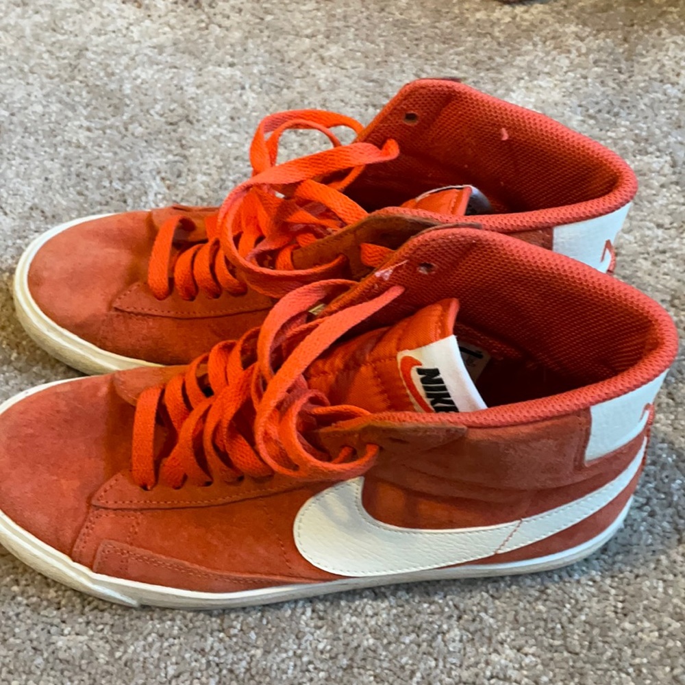 Nike high tops red suede